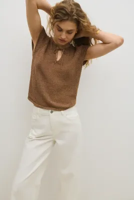 TOP EMEU LINO TOSTADO