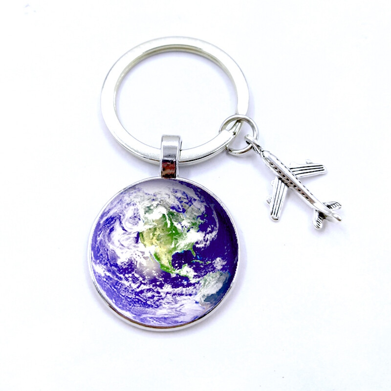 Airplane and World Keychains