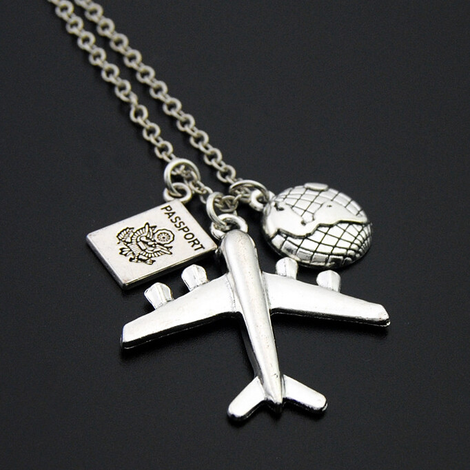 Airplane World Traveler Necklace