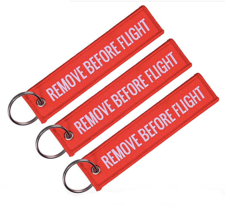 Remove Before Flight Keychains