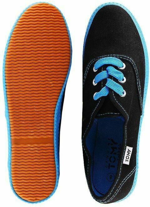 Baskets élégantes pour femmes Tomy Takkies - noir / bleu turquoise