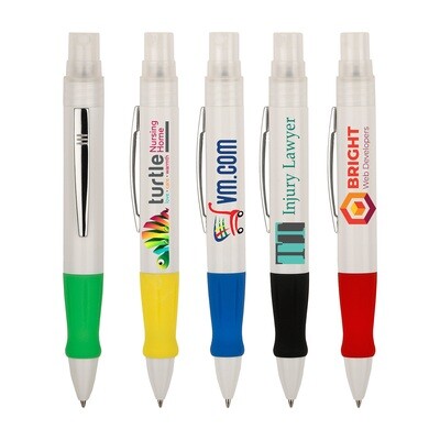2 in 1 Sanitizer And Pen Combo Color Grips - Full Color Imprint