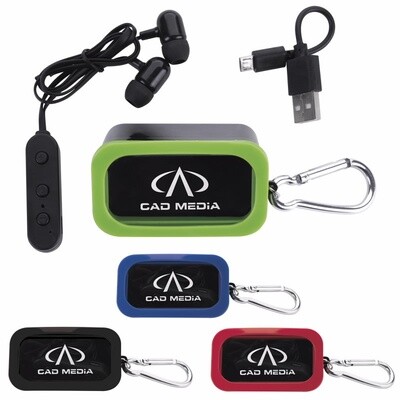 Bluetooth® Earbuds in Carabiner Case Bluetooth® Earbuds in Carabiner Case