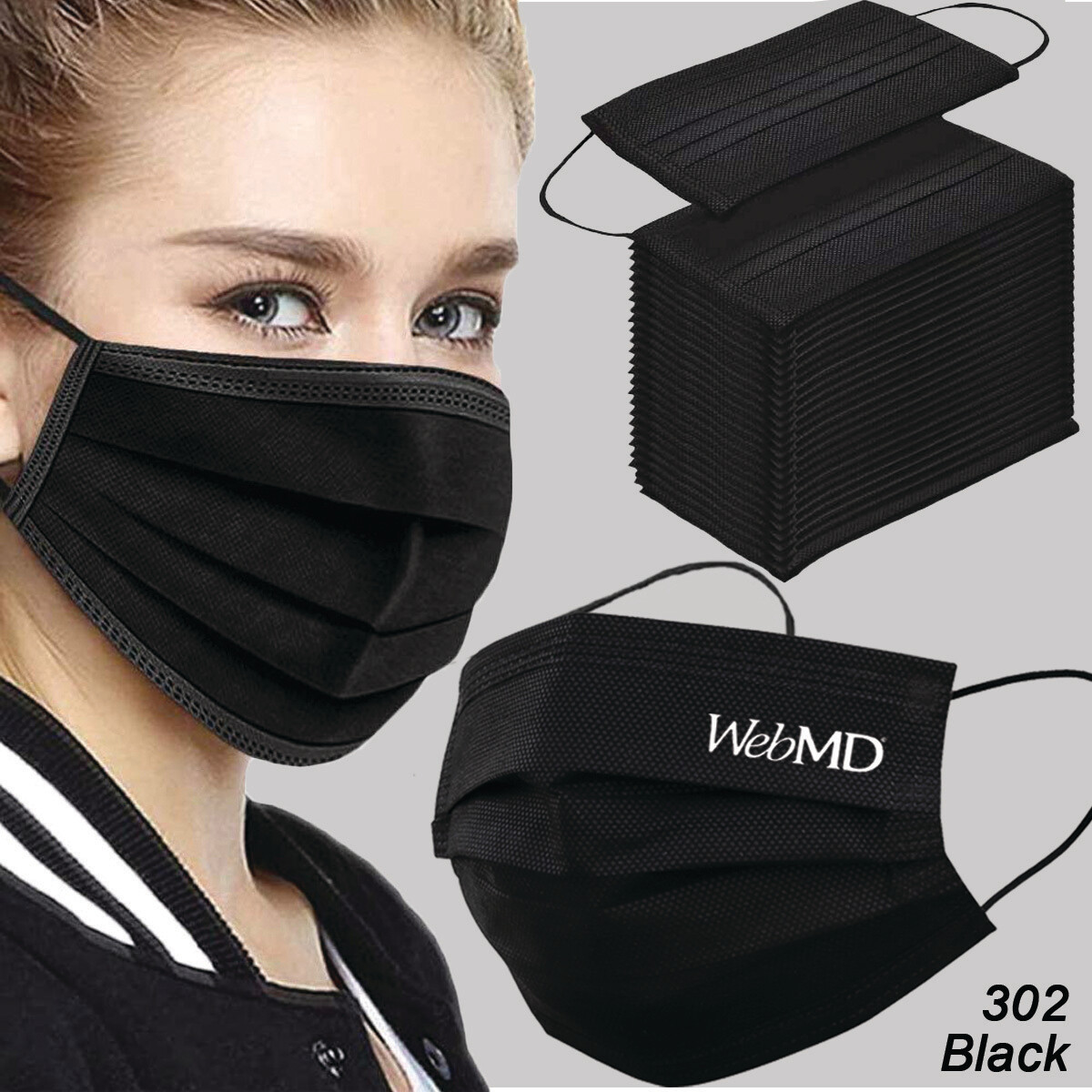 Black Disposable Face Mask - 3 Layered Health Protection