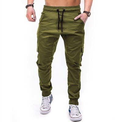 Men's Retro Cargo Trousers Combats Work Loose Workwear Pants Outdoor Hiking Casual Trousers