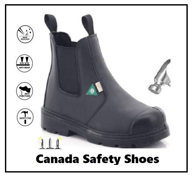 Botte des Securite - CSA - Logo Vert - Safety Boots - Safety Shoes - Oil Resistant - résistant à l'huile - Cap D'acier - Steel Toe - Anti Puncture - Anti crevaison