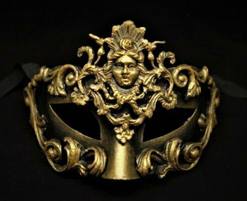 Máscara barroca en oro “Diosa”