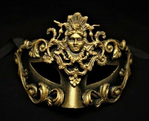 Máscara barroca en oro “Diosa”