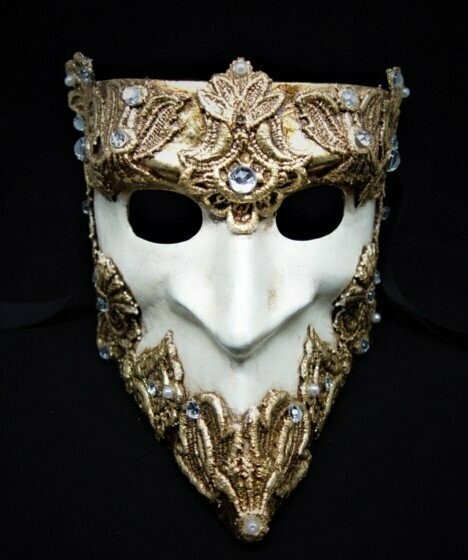 Máscara veneciana"Bauta"dorada