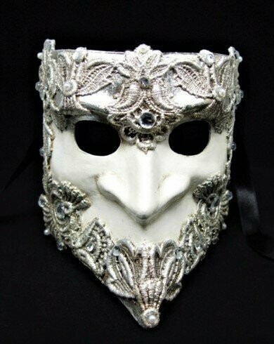Máscara veneciana "Bauta"plateada