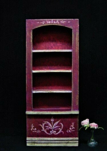 Librería en miniatura pintada a mano