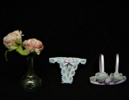 Conjunto lencería en miniatura(rosa)