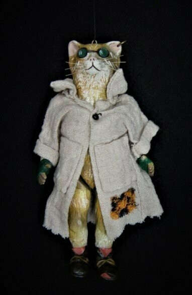 Marioneta de terracota "Gato ciego del cuento Pinocho"