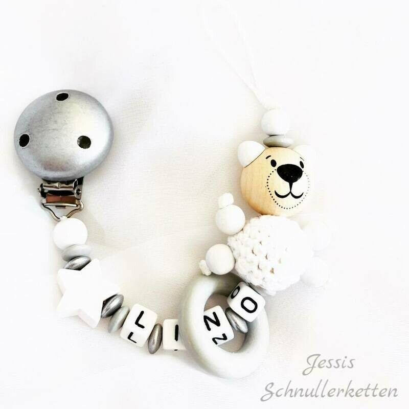 Schnullerkette Bär und Stern Schnullerkette Bär und Stern