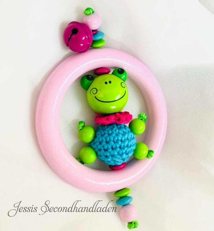 Greifring Frosch mit Kragen & Glocke Greifring Frosch mit Kragen & Glocke