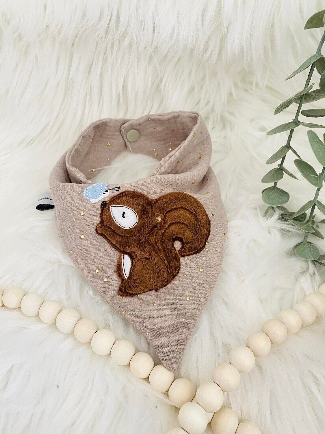 Musselin Halstuch Baby Eichhörnchen