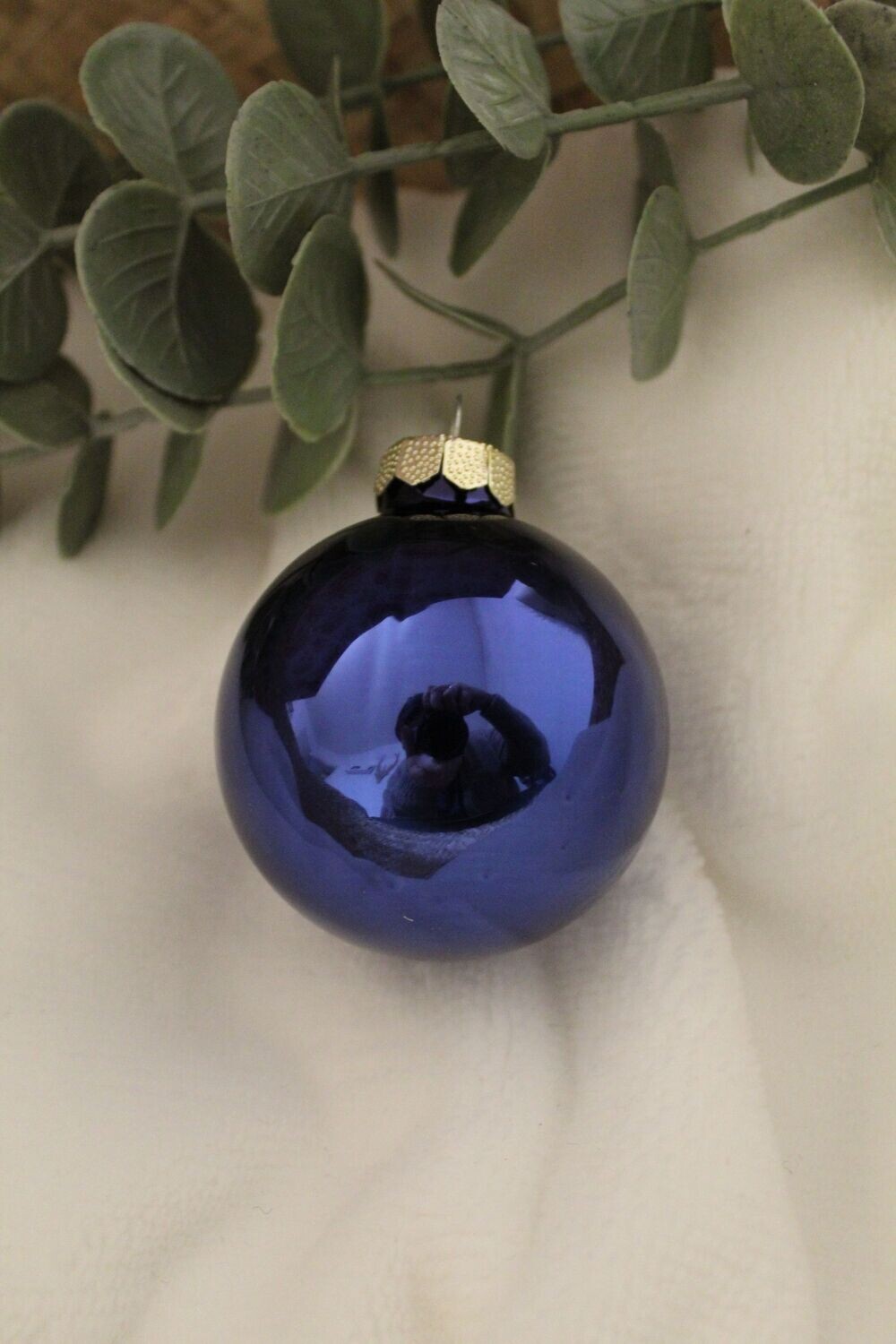 Weihnachtskugel Blau Glanz