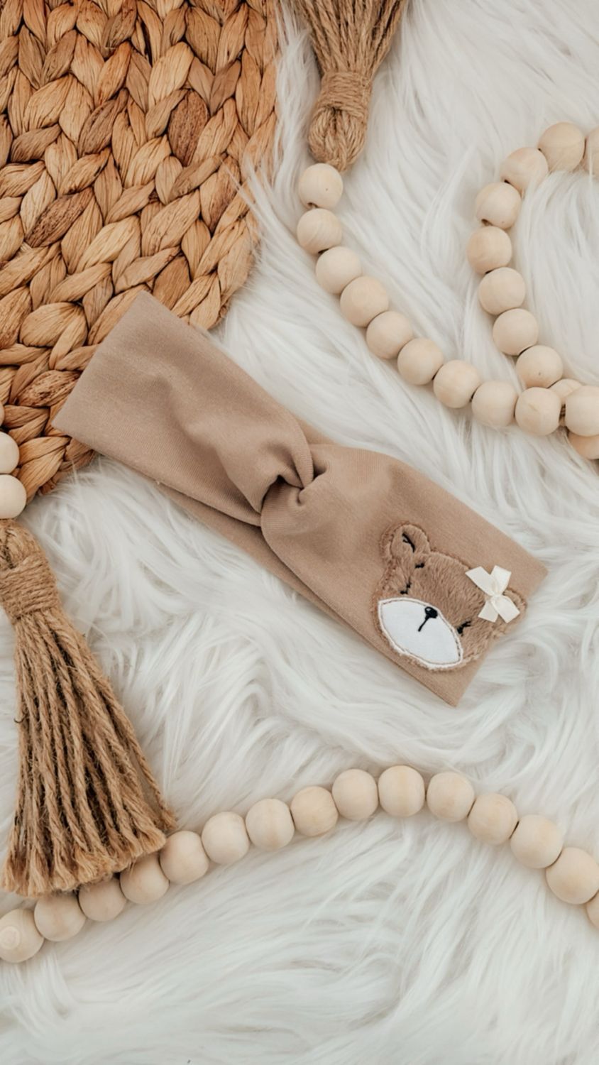 Stirnband Beige Bär