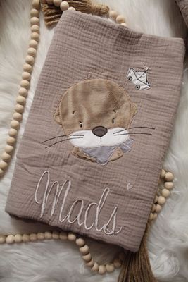 Musselindecke Otter personalisiert Musselindecke Otter personalisiert "Mads"