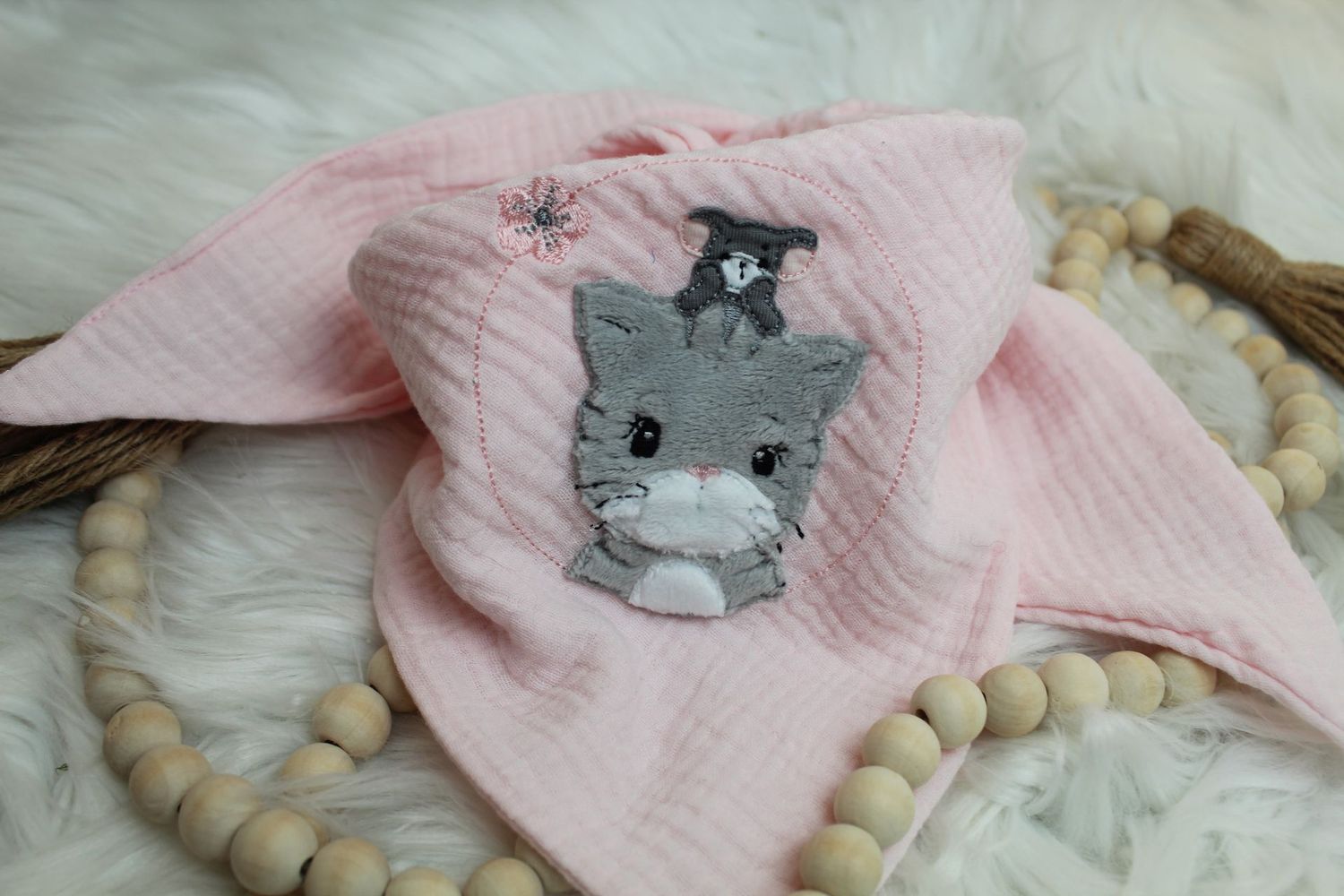 Musselin Halstuch Groß Katze & Maus
