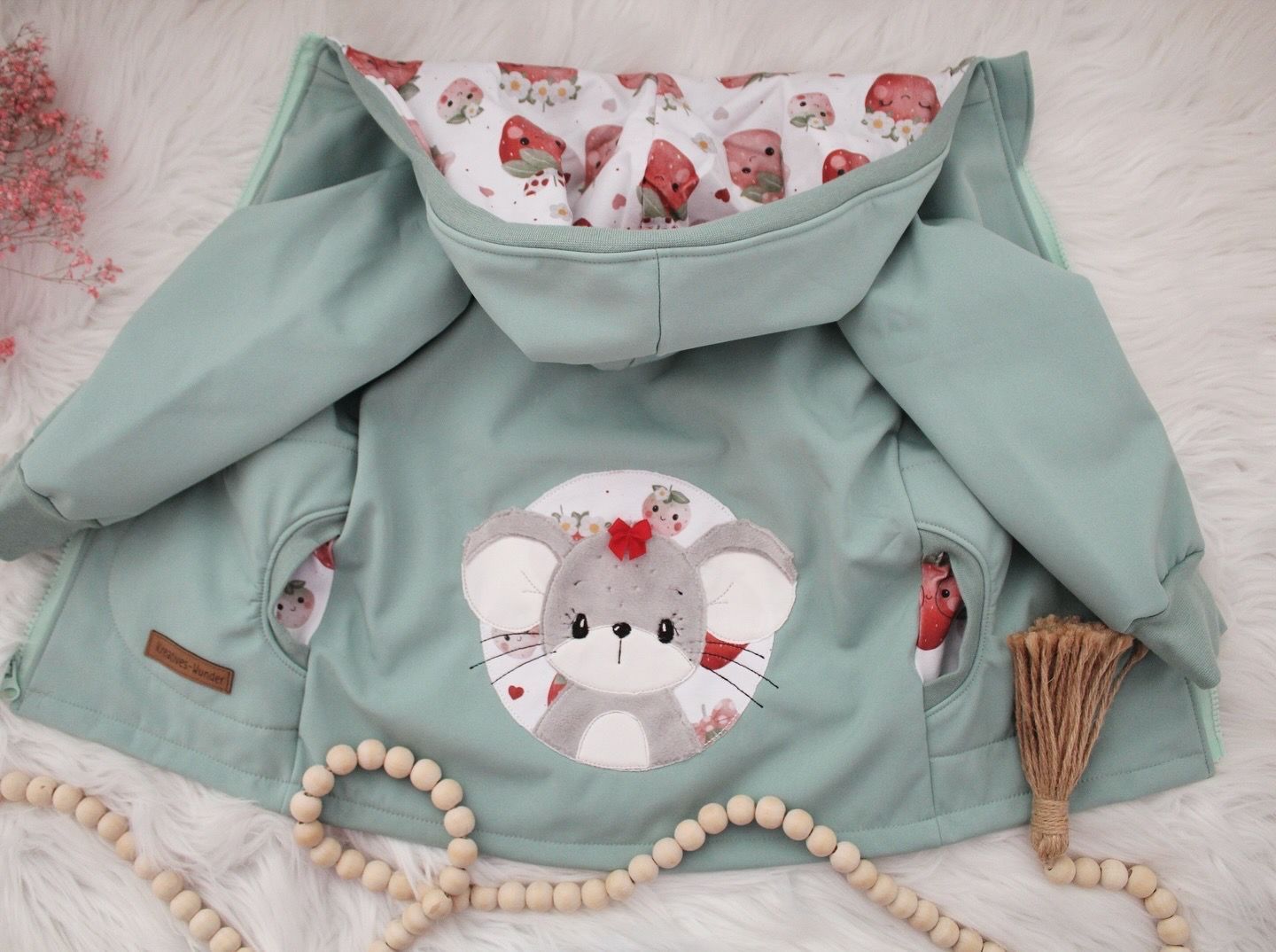 Softshelljacke Erdbeerliebe & Maus