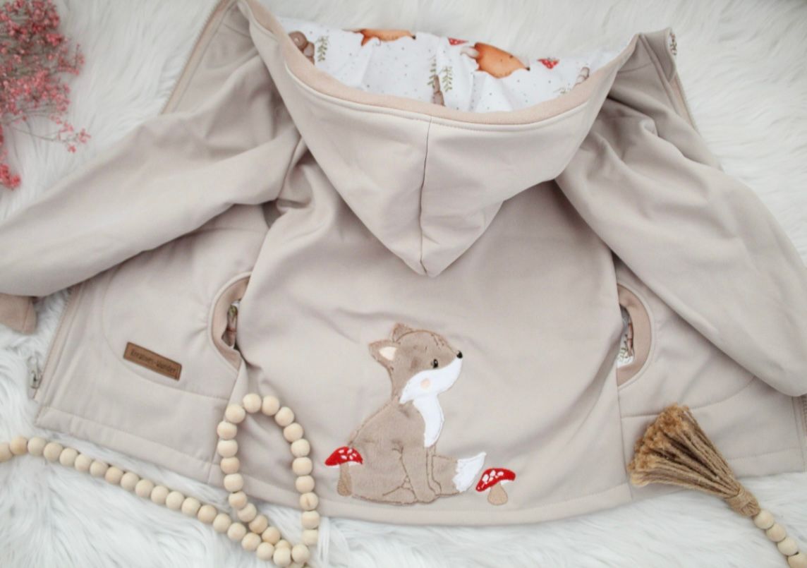 Softshelljacke Fuchs mit Fliegenpilz