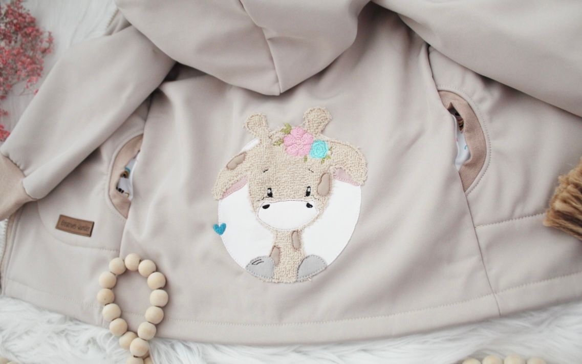Softshelljacke Giraffe trifft bunt Gr. 92
