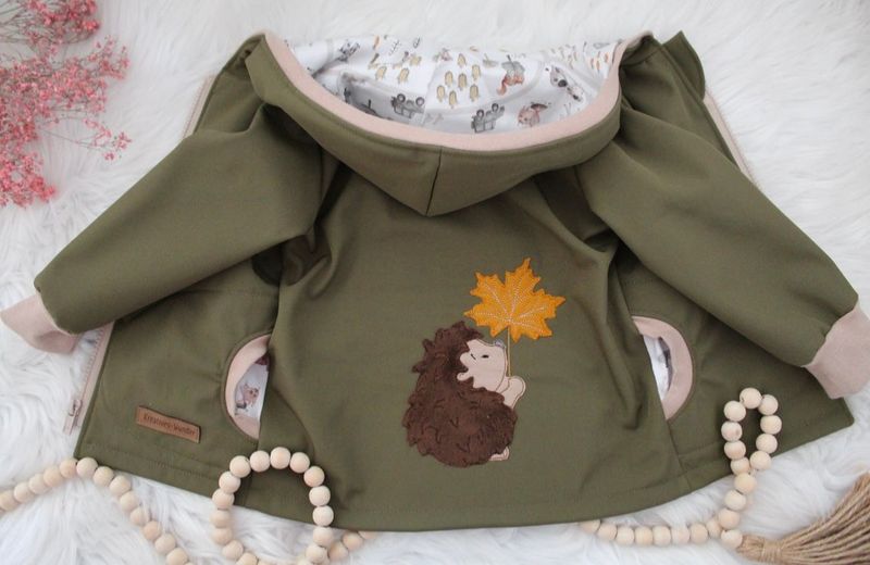 Softshelljacke Igel mit Blatt Gr. 86 Softshelljacke Igel mit Blatt Gr. 86