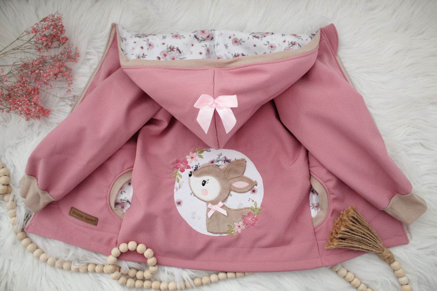 Softshelljacke Reh im Blumenkranz Gr. 98