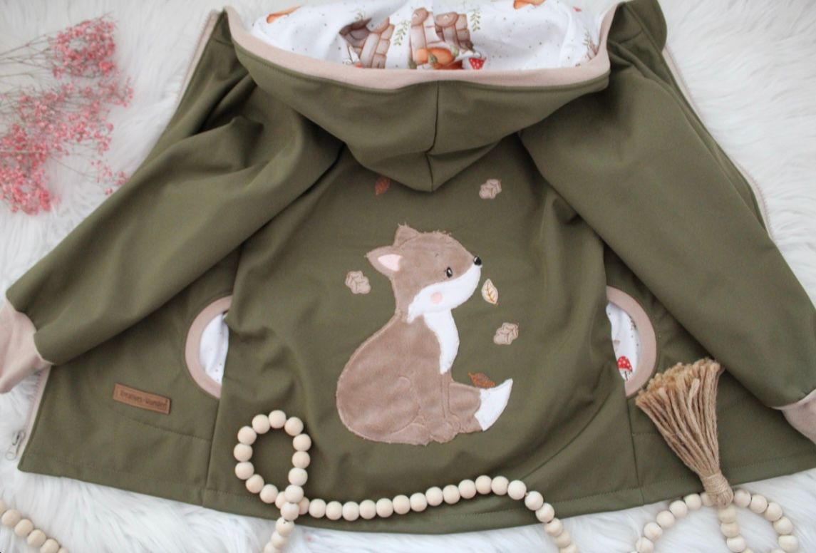 Softshell-Jacke Fuchs mit Blätter