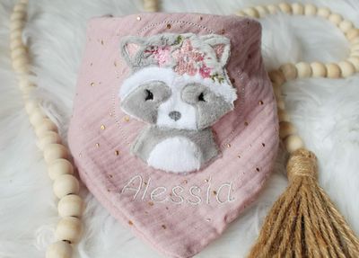 Musselin Halstuch Baby Waschbär Musselin Halstuch Baby Waschbär
