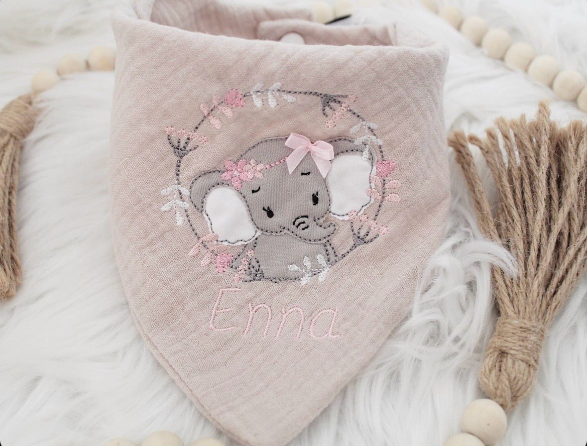 Musselin Halstuch Baby Elefant Musselin Halstuch Baby Elefant