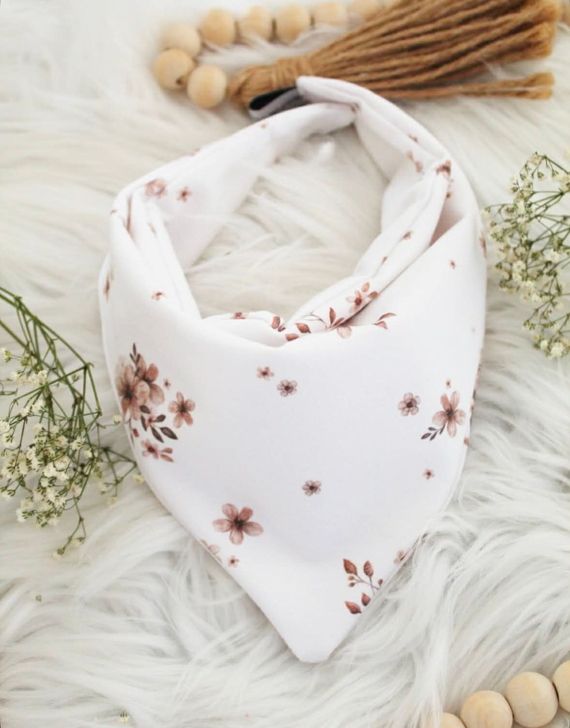 Halstuch Beige Blüten