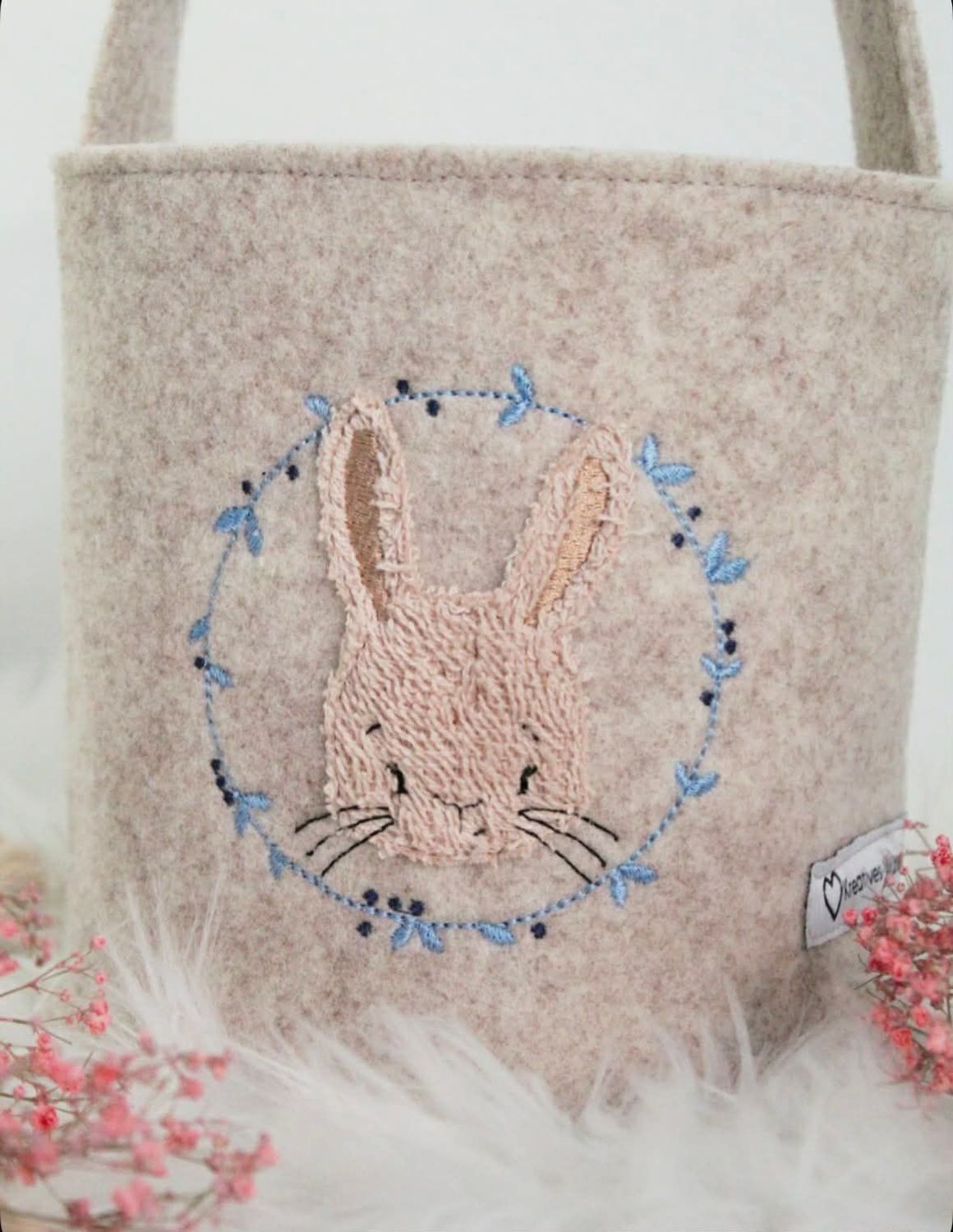 Osterkörbchen Hase im Kranz