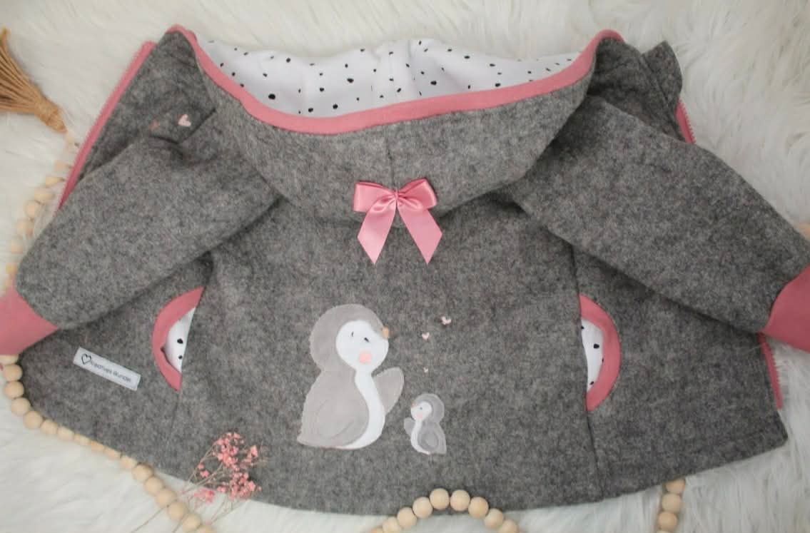 Wollwalkjacke Pinguine Wollwalkjacke Pinguine