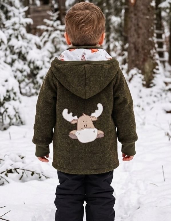 Wollwalkjacke Elch Gr. 104 Wollwalkjacke Elch Gr. 104