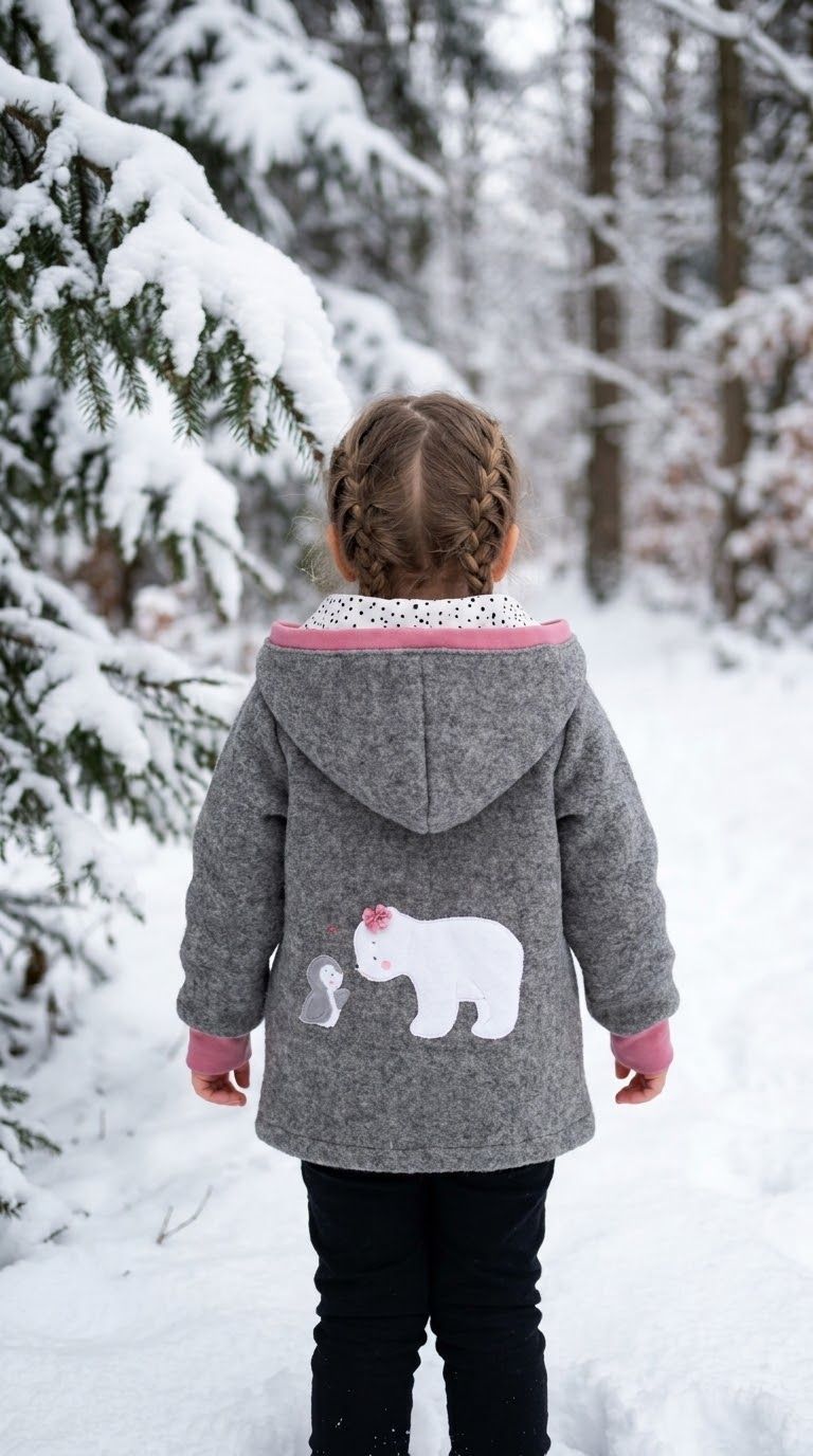 Wollwalkjacke Eisbär & Pinguin Gr. 92 Wollwalkjacke Eisbär & Pinguin Gr. 92