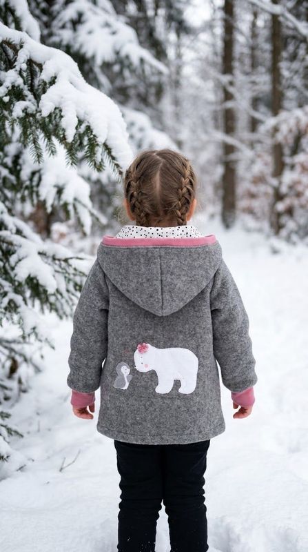 Wollwalkjacke Eisbär & Pinguin Gr. 92 Wollwalkjacke Eisbär & Pinguin Gr. 92