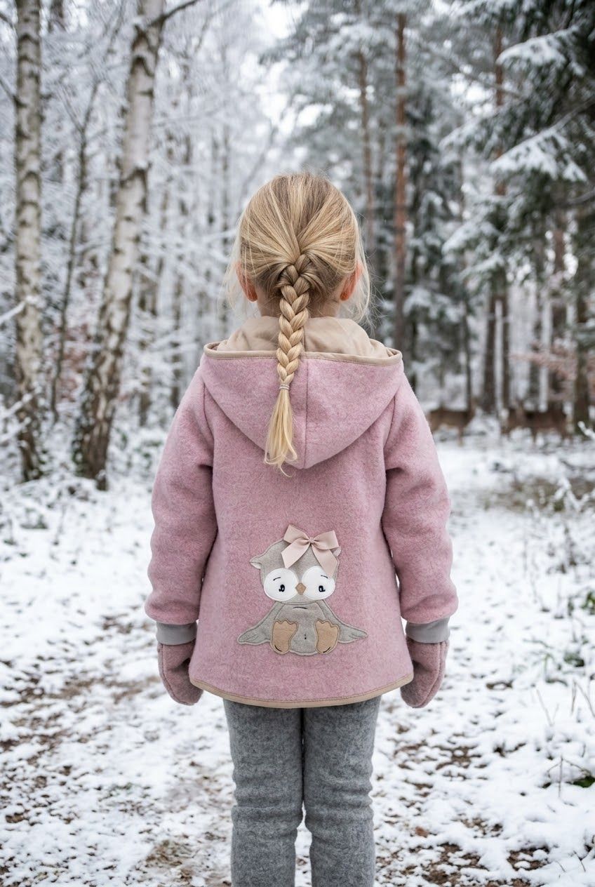 Wollwalkjacke - Vollgefüttert Eule Gr. 98 Wollwalkjacke - Vollgefüttert Eule Gr. 98