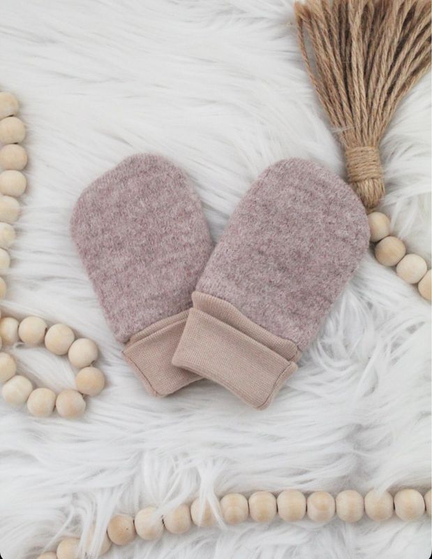Wollwalkhandschuhe BABY Fäustlinge Beige Wollwalkhandschuhe BABY Fäustlinge Beige