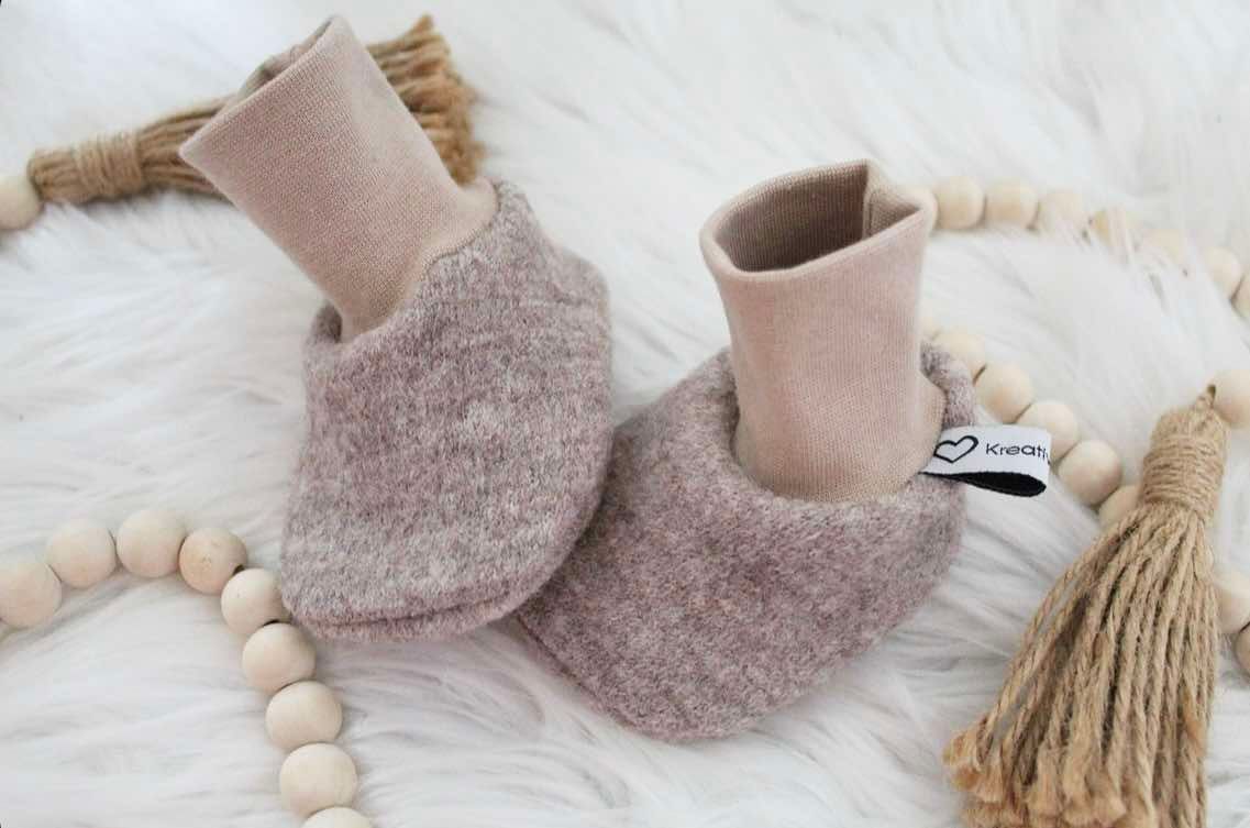 Wollwalk Puschen Beige Wollwalk Puschen Beige