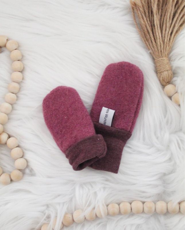 Wollwalkhandschuhe BABY Fäustlinge beere Wollwalkhandschuhe BABY Fäustlinge beere