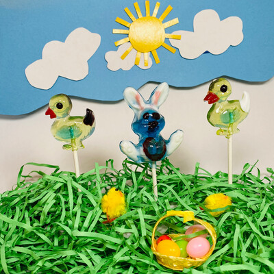 Easter Bunny & Ducky Artisanal Sugar-Free Lollipop 3 Pack
