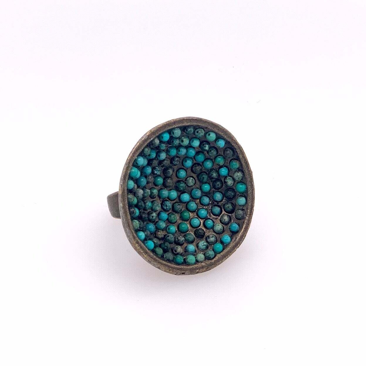 Large Beaded Spoon Ring