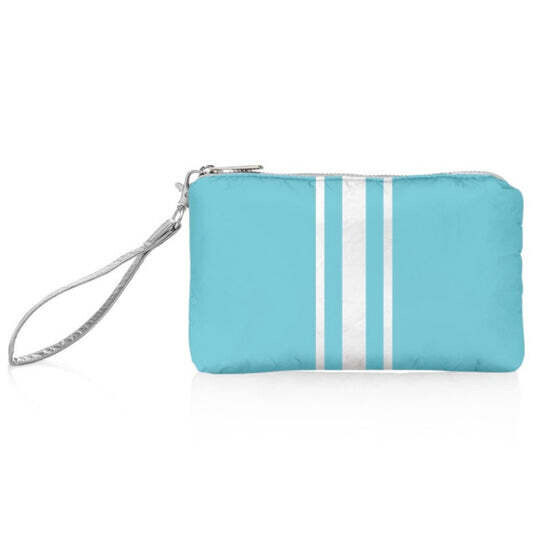 Wristlet in Capri Sea Blue with White Stripes
