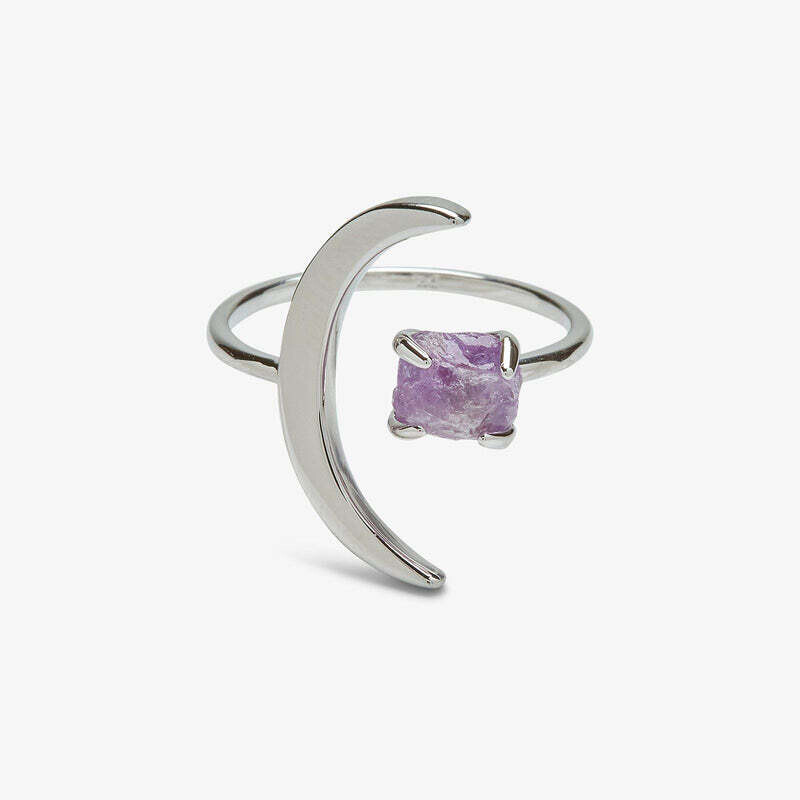 Oversized Crescent Ring Silver