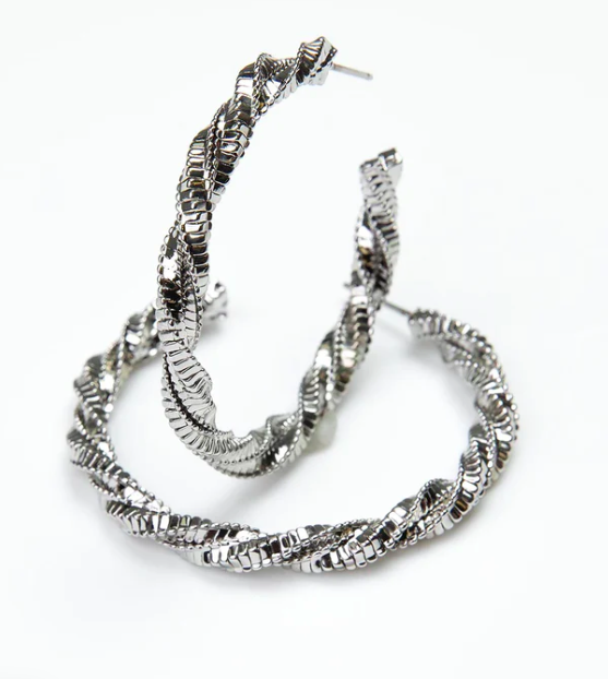 Nadine Large Silver Earrings