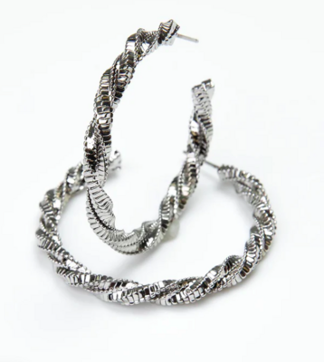 Nadine Large Silver Earrings