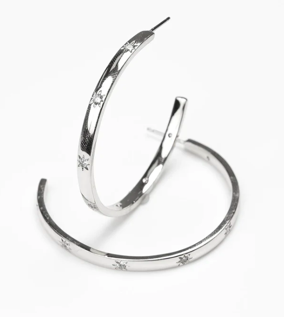 Anders Large Silver Earrings