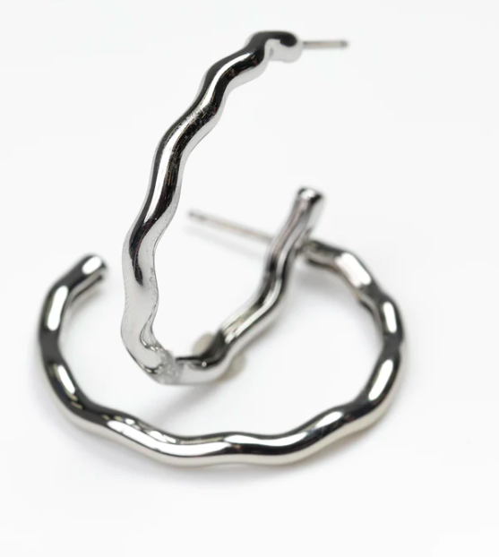 Emmary Large Silver Earrings